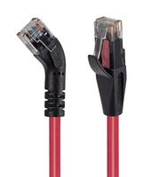 L-COM TRD845RRED-1 Ethernet Cable, Cat5e, 45° RJ45 Plug to RJ45 Plug, UTP (Unshielded Twisted Pair), Red, 304.8 mm