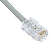 L-COM TRD855-3 以太网线缆, Cat5e, RJ45插头至RJ45插头, UTP (非屏蔽双绞线), 灰色, 914.4 mm, 3 ft