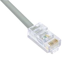 L-COM TRD855-60 以太网线缆, Cat5e, RJ45插头至RJ45插头, UTP (非屏蔽双绞线), 灰色, 18.29 m, 60 ft