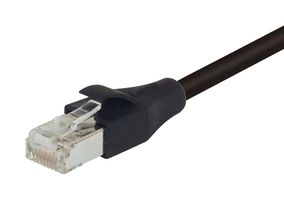 L-COM TRD855DSZBLK-2 以太网线缆, Cat5e, RJ45插头至RJ45插头, STP (屏蔽双绞线), 黑色, 609.6 mm, 2 ft