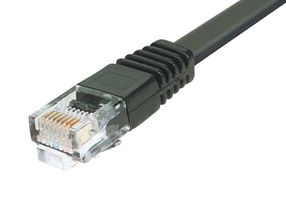 L-COM TRD855FLAT-100 Ethernet Cable, Cat5e, RJ45 Plug to RJ45 Plug, Black, 30.48 m, 100 ft