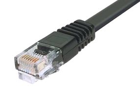 L-COM TRD855FLAT-25 以太网线缆, Cat5e, RJ45插头至RJ45插头, 黑色, 7.62 m, 25 ft