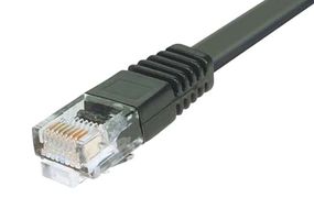 L-COM TRD855FLAT-30 Ethernet Cable, Cat5e, RJ45 Plug to RJ45 Plug, Black, 9.1 m, 30 ft