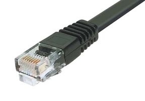 L-COM TRD855FLAT-5 以太网线缆, Cat5e, RJ45插头至RJ45插头, 黑色, 1.52 m, 5 ft