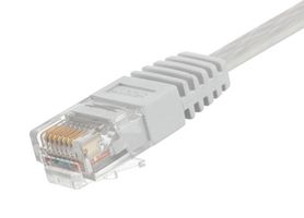 L-COM TRD855FLAT-WHT-15 Ethernet Cable, Cat5e, RJ45 Plug to RJ45 Plug, White, 4.57 m, 15 ft