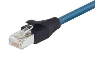 L-COM TRD855HFX-2 以太网线缆, Cat5e, RJ45插头至RJ45插头, STP (屏蔽双绞线), 黑色, 609.6 mm, 2 ft