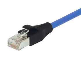 L-COM TRD855SCRBL-25 以太网线缆, Cat5e, RJ45插头至RJ45插头, STP (屏蔽双绞线), 浅蓝, 7.62 m, 25 ft