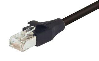 L-COM TRD855SZ-2 以太网线缆, Cat5e, RJ45插头至RJ45插头, STP (屏蔽双绞线), 黑色, 609.6 mm, 2 ft