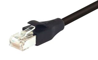 L-COM TRD855SZ-50 以太网线缆, Cat5e, RJ45插头至RJ45插头, STP (屏蔽双绞线), 黑色, 15.24 m, 50 ft