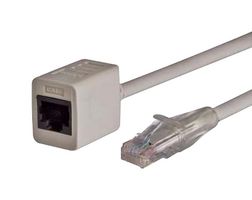 L-COM TRDC5EXT-15 以太网线缆, Cat5e, RJ45插头至RJ45插座, UTP (非屏蔽双绞线), 灰色, 4.6 m, 15 ft