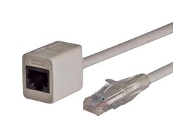 L-COM TRDC6EXT-3 以太网线缆, Cat6, RJ45插头至RJ45插座, UTP (非屏蔽双绞线), 灰色, 914.4 mm, 3 ft