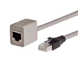 L-COM TRDC6EXTS-15 以太网线缆, Cat6, RJ45插头至RJ45插座, FTP (金属箔双绞线), 灰色, 4.6 m, 15 ft