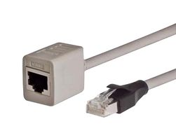 L-COM TRDC6EXTS-5 以太网线缆, Cat6, RJ45插头至RJ45插座, FTP (金属箔双绞线), 灰色, 1.5 m, 5 ft