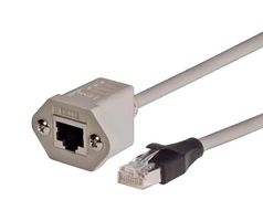 L-COM TRDC6EXTSF-3 以太网线缆, Cat6, RJ45插头至RJ45插座, FTP (金属箔双绞线), 灰色, 914.4 mm, 3 ft