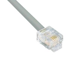 L-COM TRDU45-3 Ethernet Cable, Cat5, RJ11 Plug to RJ11 Plug, UTP (Unshielded Twisted Pair), Grey, 914.4 mm, 3 ft