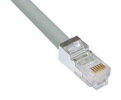 L-COM TRDU45SCR-15 以太网线缆, Cat5e, RJ11插头至RJ11插头, STP (屏蔽双绞线), 灰色, 4.6 m, 15 ft