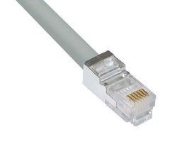 L-COM TRDU45SCR-2 以太网线缆, Cat5e, RJ11插头至RJ11插头, STP (屏蔽双绞线), 灰色, 609.6 mm, 2 ft