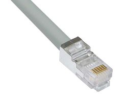 L-COM TRDU45SCR-25 以太网线缆, Cat5e, RJ11插头至RJ11插头, STP (屏蔽双绞线), 灰色, 7.6 m, 25 ft