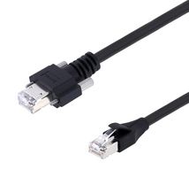 L-COM TRG515-P6D-1M Ethernet Cable, Cat5e, RJ45 Plug to RJ45 Plug, UTP (Unshielded Twisted Pair), Black, 1 m, 3.3 ft