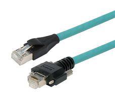 L-COM TRG617-T6T-2M. Ethernet Cable, Cat6a, RJ45 Plug to RJ45 Plug, STP (Shielded Twisted Pair), Teal, 2 m, 6.6 ft