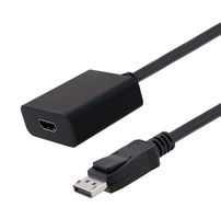 L-COM DP-HD-CBL Inter Series Adapter Cable Assembly, DisplayPort Plug to HDMI Receptacle, 3.9 ft, 100 mm, Black