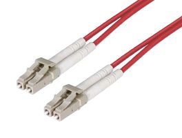 L-COM FODLC50-RD-02 Fibre Optic Cable, Multimode, 2 Fibres, 50µm/125µmDia, LC-LC Duplex, 2m