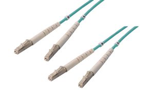 L-COM FODLC-OM4-4 Fibre Optic Cable, Multimode, 2 Fibres, 50µm/125µmDia, LC-LC Duplex, 4m
