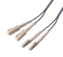 L-COM FODSC-LC-03 Fibre Optic Cable, OM1 Multimode, 62.5µm/125µm, 2 Fibres, SC Duplex to LC Duplex, 3m