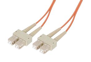 L-COM FODSC-OR-10 Fibre Optic Cable, Multimode, 2 Fibres, 62.5µm/125µmDia, SC-SC Duplex, 10m