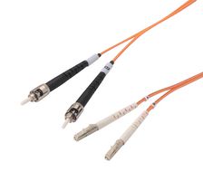 L-COM FODST50-LC-01 Fibre Optic Cable, Multimode, 2 Fibres, 50µm/125µmDia, ST-LC Duplex, 1m