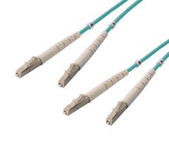 L-COM FODZLC-OM4-1 Fibre Optic Cable, Multimode, 2 Fibres, 50µm/125µmDia, LC-LC Duplex, 1m