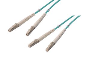 L-COM FODZLC-OM4-5 Fibre Optic Cable, Multimode, 2 Fibres, 50µm/125µmDia, LC-LC Duplex, 5m