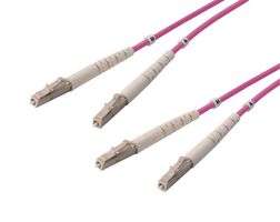 L-COM FODZLC-OM4-MAG-2 Fibre Optic Cable, Multimode, 2 Fibres, 50µm/125µmDia, LC-LC Duplex, 2m