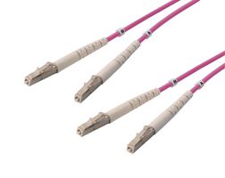 L-COM FODZLC-OM4-MAG-3 Fibre Optic Cable, Multimode, 2 Fibres, 50µm/125µmDia, LC-LC Duplex, 3m