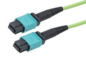 L-COM MPFF12OM5AP-1 Fibre Optic Cable, Multimode, 12 Fibres, 50µm/125µmDia, MPO-MPO Jack, 1m