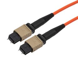 L-COM MPMM12OM2AP-1 Fibre Optic Cable, Multimode, 12 Fibres, 50µm/125µmDia, MPO-MPO Plug, 1m