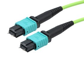 L-COM MPMM12OM5AP-1 光纤电缆,多模,12 根光纤,50µm/125µmDia,MPO-MPO 插头,1 m