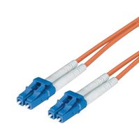 L-COM SFODLC-OR-01 Fibre Optic Cable, Singlemode, 2 Fibres, 9µm/125µmDia, LC-LC Duplex, 1m