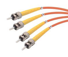 L-COM SFODST-OR-01 Fibre Optic Cable, Singlemode, 2 Fibres, 9µm/125µmDia, ST-ST Duplex, 1m