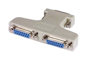 L-COM ADPT-DB15Y 连接器适配器, D-sub, 标准 D Sub, 插头, 15 路, 标准 D Sub, 插座, 15 路
