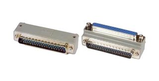 L-COM DG9037MF3 连接器适配器, D-sub, 直角, 薄型, 标准 D Sub, 插头, 37 路, 标准 D Sub, 插座, 37 路