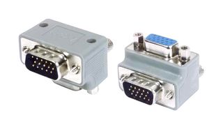 L-COM DG90H15MF3 连接器适配器, D-sub, 高密度 D Sub, 插头, 15 路, 高密度 D Sub, 插座, 15 路