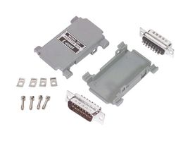 L-COM DIY15MM D Sub Connector Adapter, Standard D Sub, Plug, 15 Ways, Standard D Sub, Plug, 15 Ways