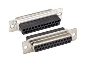 L-COM CP25F-TRAY D Sub Connector, Standard, Receptacle, 25 Contacts, DB, Crimp