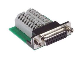 L-COM DGS15FT D Sub Connector, Standard, Receptacle, 15 Contacts, DA, Push In