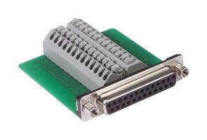 L-COM DGS25FT D Sub Connector, Standard, Receptacle, 25 Contacts, DB, Push In