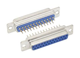 L-COM SD25S-PC D Sub Connector, Standard, Receptacle, 25 Contacts, DB, Solder