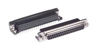 L-COM SD37S-RA-PC D Sub Connector, Standard, Receptacle, 37 Contacts, DC, Solder