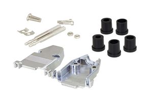 L-COM SDCDVIAG D Sub Backshell, Assembled, DE, 180°, Zinc Alloy Body