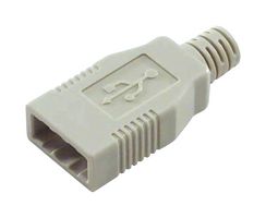 L-COM USBHD2.0-A 连接器后盖, 浅灰, 护罩, L-Com A型USB连接器, 180°, PVC(聚氯乙烯)主体